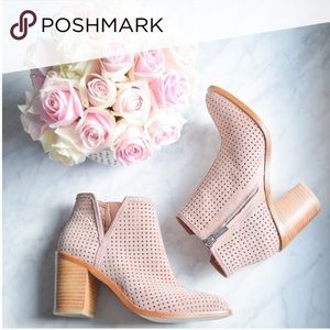 1. State blush pink perforated side slit booties